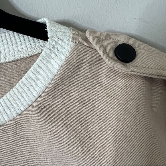 ZARA Women’s Cream Tan Pullover Cropped Trench Top Size Medium - Picture 7 of 7